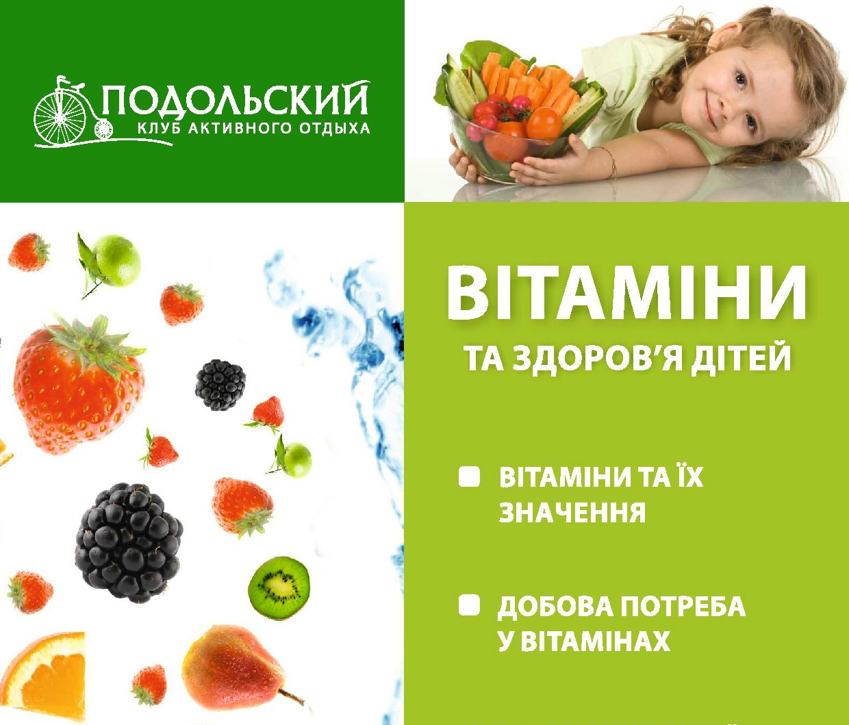 Вітаміни та здоров'я дітей